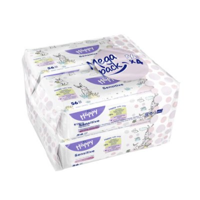 Bella Baby Happy Čistící ubrousky s aloe vera mega pack 4x56 ks