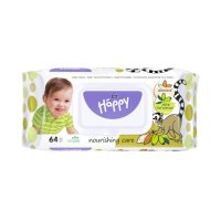 Happy vlhčené ubrousky mandle&olivy 64ks