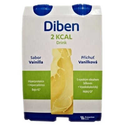 DIBEN 2 KCAL DRINK PŘÍCHUŤ VANILKOVÁ POR SOL 4X200ML