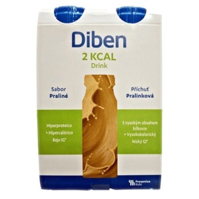DIBEN 2 KCAL DRINK PŘÍCHUŤ PRALINKOVÁ POR SOL 4X200ML