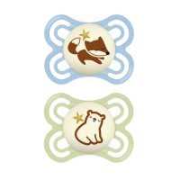 MAM Dudlík Perfect Night box 0+m modrý/zelený 2ks