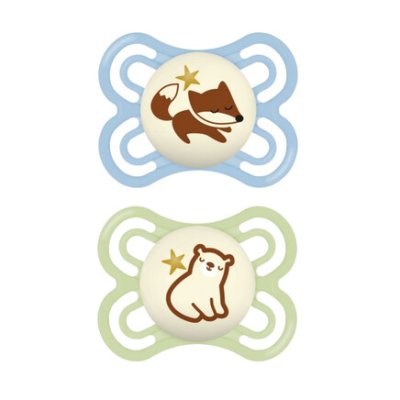 MAM Dudlík Perfect Night box 0+m modrý/zelený 2ks