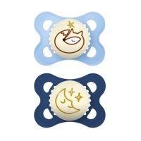 MAM Dudlík Original Night box 0+m sv/tm.modrý 2ks