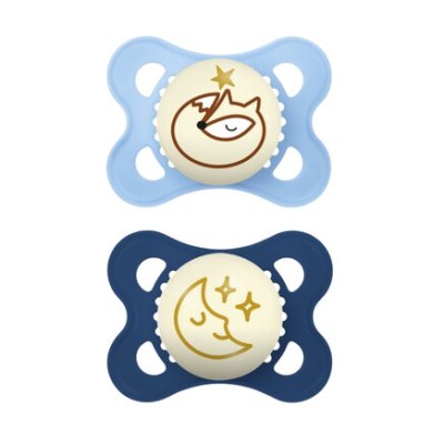 MAM Dudlík Original Night box 0+m sv/tm.modrý 2ks