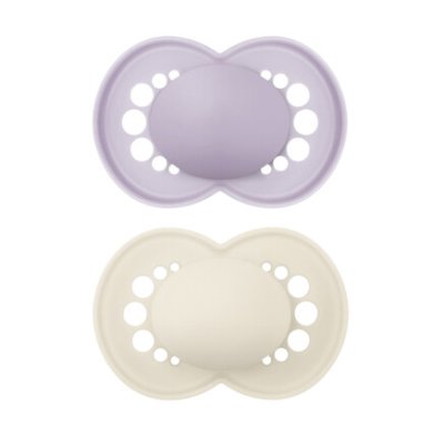 MAM Dudlík Original box 16+m fialový/béžový 2ks