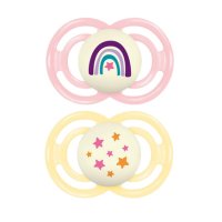 MAM Dudlík Perfect Night box 16+m růžový/žlutý 2ks