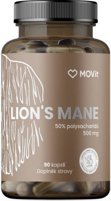 MOVit Lions mane 50% polysacharidů 500mg cps.90