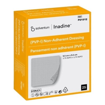 INADINE NEADHERENTNÍ KRYTÍ S POVIDION JODEM 9,5X9,5CM, 25KS V BALENÍ