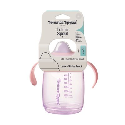 Tommee Tippee hrneček se savičkou 240ml 6m+ růžový