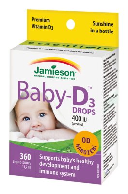 Jamieson Baby-D3 Vitamín D3 400 IU kapky 11.7ml Jamieson Baby-D3 Vitamín D3 400 IU kapky 11.7ml