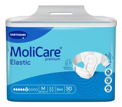 KALHOTKY ZALEPOVACÍ MOLICARE ELASTIC 6 KAPEK M BOKY 85-120CM,2159ML,30KS KALHOTKY ZALEPOVACÍ MOLICARE ELASTIC 6 KAPEK M BOKY 85-120CM,2159ML,30KS