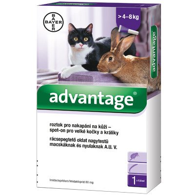 Advantage 80mg pro v.kočky+králíky spot-on 4x0.8ml