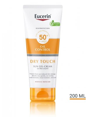 EUCERIN SUN Krémový gel na opalování Dry Touch Oil Control SPF 50+ 200 ml