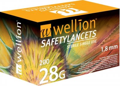 Wellion Safety Lancets jehly jednorázové 28G 200ks - II. jakost