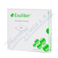 EXUFIBER 10X10 CM, 10KS, VYSOCE ABSORPČNÍ KRYTÍ Z HYDROVLÁK - II. jakost