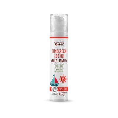 WoodenSpoon Opalovací tělové mléko Baby & Family SPF 50 100ml WoodenSpoon Opalovací tělové mléko Baby & Family SPF 50 100ml