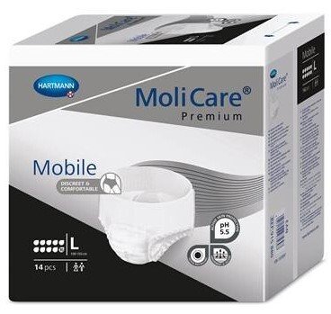 KALHOTKY ABSORPČNÍ NATAHOVACÍ MOLICARE MOBILE 10 KAPEK L BOKY 100-150CM,2613ML,14KS