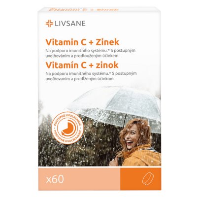 AMINOLABS LIVSANE Vitamin C + Zinek vysoká dávka 60 ks