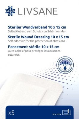 LIVSANE náplast sterilní na oděrky 10x15cm 5ks