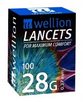 LANCETY WELLION SAFETY LANCETS 28G JEDNORÁZOVÉ BEZPEČNOSTNÍ LANCETY 28G,100 KS/2ROKY