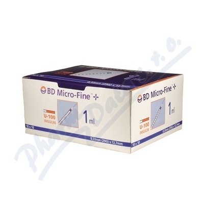 BD MICRO-FINE PLUS STERILNÍ INZULÍNOVÉ STŘÍKAČKY 1ML U-100 S INTEGROVANOU JEHLOU 29GX12,7MM/100KS