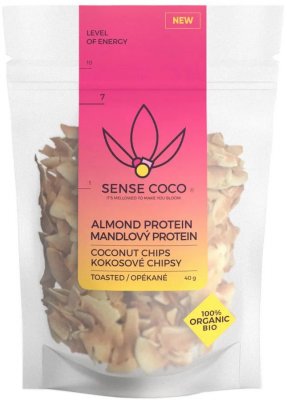 Sense Coco BIO Kokosové chipsy proteinové mandlové 40g