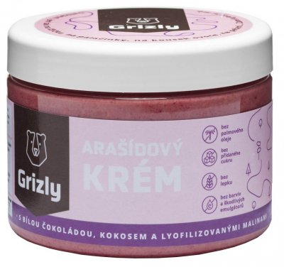 Grizly Arašídový krém s čokoládou, kokosem a malinami 500 g