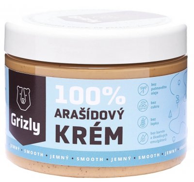 GRIZLY 100% Arašídové máslo jemné 500g