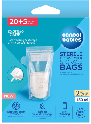 Sáčky k uchovávání odsátého mléka 20 ks