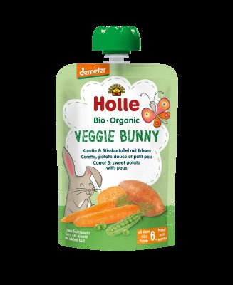 Veggie Bunny - Pouchy Carrot, Sweet potato and peas – Bio pyré mrkev, batáty a hrášek