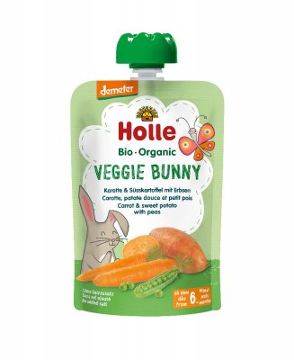 Holle Veggie Bunny BIO Pyré mrkev, batáty a hrášek 100 g