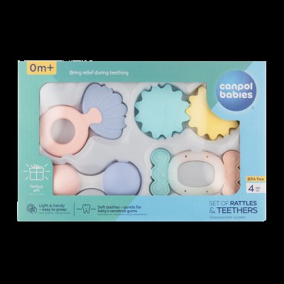 Canpol babies První set chrastítek s kousátky PASTEL