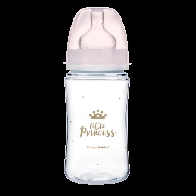 Canpol babies Lahev se širokým hrdlem ROYAL BABY 240ml růžová Canpol babies Lahev se širokým hrdlem ROYAL BABY 240ml růžová