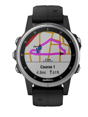 Garmin Fenix 5S Plus Silver Black band