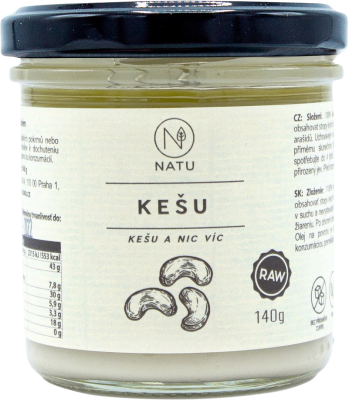 NATU Kešu krém 140 g NATU Kešu krém 140 g