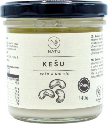 NATU Kešu krém 140 g NATU Kešu krém 140 g