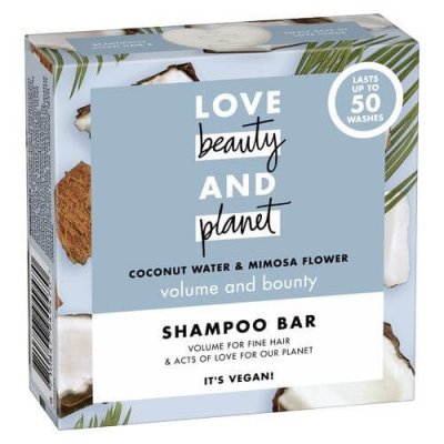 Love Beauty and Planet Tuhý šampon pro objem vlasů Coconut+Mimosa 90g