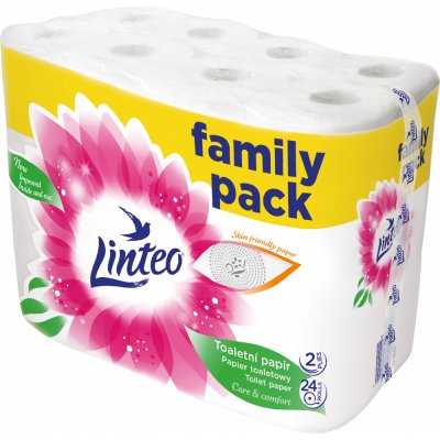 Linteo Toaletní papír family pack 2vrstvý 19m100% celuloza 24 rolí 24 ks