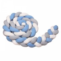 T-tomi Pletený mantinel 180 cm, white + grey + blue