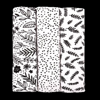 T-tomi Látkové Tetra pleny black flowers T-tomi Látkové Tetra pleny black flowers