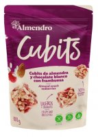 Almendro Cubits mandlové kostky s bílou čokoládou a malinami 100g