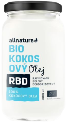 Allnature RBD BIO Kokosový olej - bez vůně 1000ml