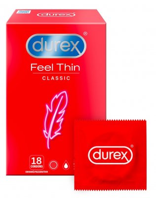 Durex Feel Thin Classic Kondomy 18 ks