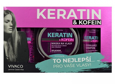 VivaPharm Vivaco Dárková kazeta keratin a kofein 3ks 1 x 3 ks