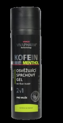 VivaPharm Kofeinový sprchový gel 2v1 s mentholem pro muže