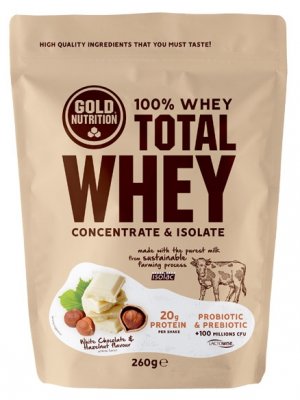 GoldNutrition Total Whey bílá čokoláda-lískový ořech 260 g