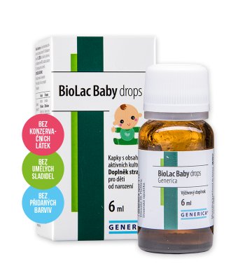 II. jakost BioLac baby drops Generica 6ml