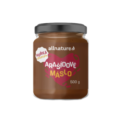 Allnature Arašídové máslo s hořkou čokoládou 500g