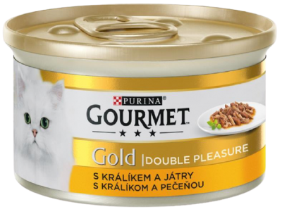 Gourmet Gold konzerva pro kočky - S králíkem a játry 85g