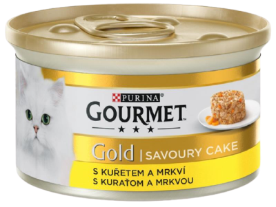 Gourmet Gold konzerva pro kočky - Savoury Cake kuře, mrkev 85g